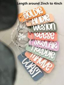 Acrylic Bag Tag Keychain 3D Backpack Tags Kids Tags Keychain Acrylic Name Tag Lunch Box Tag Luggage Tag Diaper Bag Tag Kids Backpack Tag