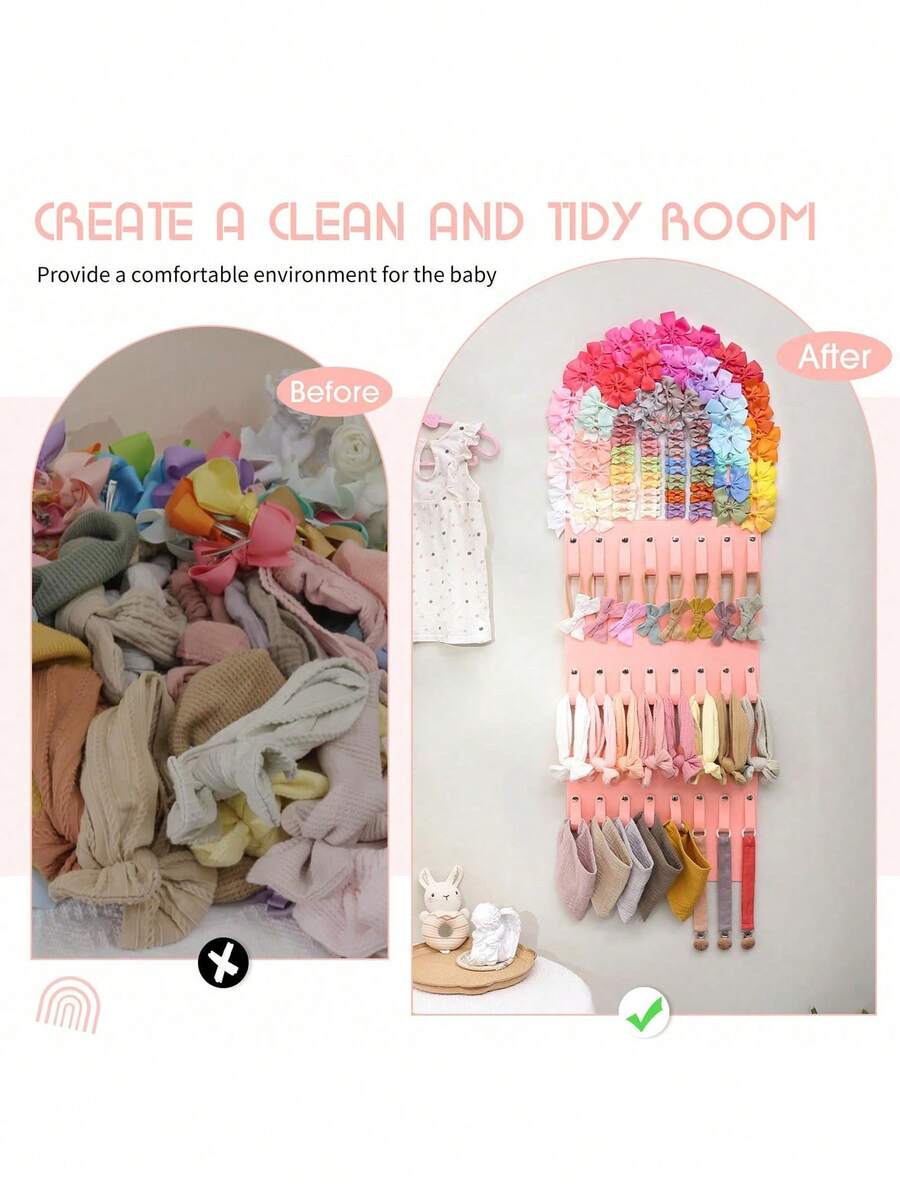 1 pieza Pasador de pelo para bebé, perchero para diademas, soporte resistente, colgante de decoración para habitación infantil, adecuado para uso diario, regalo para días festivos - Multicolor - Ver 1