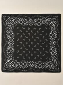 1 pieza Pañuelo de mujer con estampado de anacardo, de material sedoso, pañuelo para la cabeza, pañuelo para el cuello, apto para uso diario