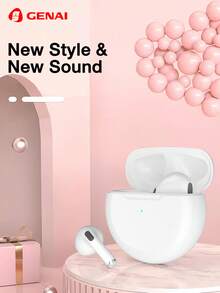 سماعات أذن لاسلكية استريو HiFi من GENAI PRO6 TWS، سماعات أذن لاسلكية مع إلغاء الضوضاء، مع ميكروفون، مقاومة للماء بمعيار IPX5، مناسبة للرياضة والنساء والفتيات، باللون البنفسجي - متعدد الألوان - مشاهدة 11