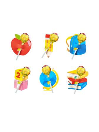 24 件返校棒棒糖装饰卡糖果架，苹果铅笔设计流行包装，适用于欢迎返校派对用品、开学第一天装饰、教师礼品用品（不含糖果）