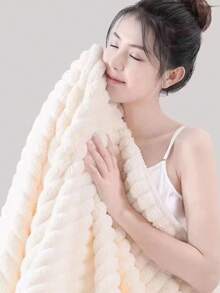 1 件纯色珊瑚绒加厚浴巾，大号浴袍，柔软吸水不掉毛，男女通用家居浴袍 - 彩色 - 查看 8