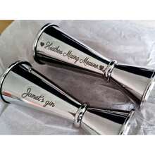 Medidor de licor personalizado de acero inoxidable- Regalo de San Valentín, regalo para barman en casa, profesional mixólogo, mamá, abuela o abuela - Plateado - Ver 6