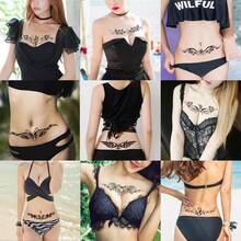 ELANE 19 Sheets Tramp Stamp Temporary Tattoo,Temporary Tramp Stamp Tattoo Stickers Women Grils Men - Black - View 11