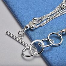 925er Sterling Silber - Trauben Rundperlen Sechs-Ketten Armband - modischer und eleganter Stil - geeignet für den täglichen Gebrauch und Partys - das perfekte feminine Charme Schmuckgeschenk zum Valentinstag