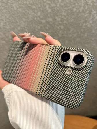 撞色碳纤维纹理手机壳，兼容 16 Pro Max，超薄防滑保护套，适用于 15/14 Pro，高端简约防摔壳，适用于 13 Pro，适用于 12 & 16，男女通用