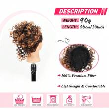 Small Curly Ponytail Bun Hair Pack Bun Synthetic High Heat Resistant Material Suitable For Daily Wear Increase Hair