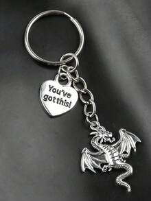 1pc/4pcs Vintage Silver Dragon Key Chain Keyring, Handbag Accessory, Car Key Chain, For Men & Women, Suitable For Multipurpose, Ideal For Birthday, Party, Back To School Gifts - Silver - View 6