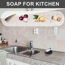 Ueasy Barra de jabón de acero inoxidable quitaolores para la cocina, para eliminar olores de cebolla, pescado y ajo. Jabón portátil con estuche (1 pieza de óvalo con base) - A - Ver 4