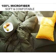 Nanko King Duvet Cover Set Olive Green Luxury Microfiber Comforter Quilt Bedding Cover With Zip Closure Ties Modern Farmhouse Style For Men And Women Chambray Teen 3pc Size 104 X90 - Màu xanh ô liu - Xem 5
