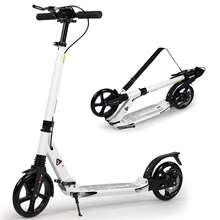 Kick Scooter, 200mm Big Wheels Scooter For Adults With Disc Brakes, Adult Scooters With Carry Strap And Double Shock Absorption, Foldable Scooters - White - View 3
