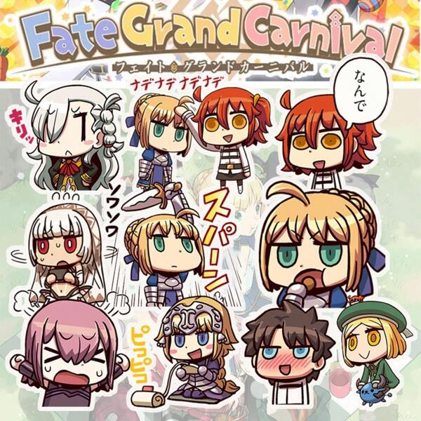 bandai Fate/Grand Carnival Anime Sticker Pack For Journals, FGO Cartoon Stickers With Saber & Gudako,School Supplies,Back To School