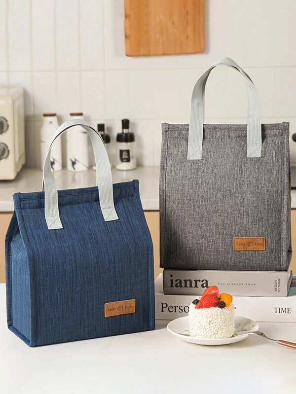 1pc Minimalist Meal Bag, Vertical Hand-Held Cationic Bento Bag, Insulated Bag, Rice Box Bag, Large Capacity Bento Bag,Back To School