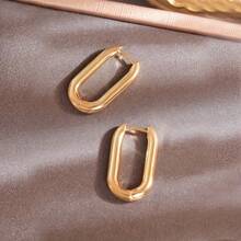 Chic Minimalist Square Hoop Earrings - Hypoallergenic Geometric Earrings Design, Perfect For Casual Wear And Everyday Style