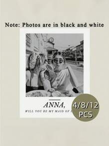 4/8/12pcs Customized Wine Bottle Waterproof Black And White Style Photo Text Stickers, Customized Party Stickers, Your Own Party Stickers, Perfect Choice For Friends, Family, Parties, And Events Cute, Adorable, Unique, Customized, For Friend, Boyfriend, Friends, For Anniversaries, For Birthdays, For Weddings, For Graduation, For Housewarming