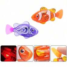 1/4pcs Children Electronic Fish Summer Bath Toys Pet Toys Swimming Robot Fish With LED Light Kids Water Swim Pool Bathtub Toy Funny Gifts