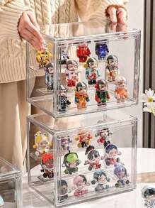 1pc Action Doll Storage Box, Blind Box, Doll Sorting Box, Doll Acrylic Display Box, Transparent Storage Box, Assembled Toy Storage Display Box, Christmas, Valentine's Day, And New Year Decoration