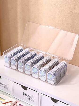 1/2 件透明桌面多尺寸隐形眼镜收纳盒，适用于眼镜、珠宝和小物品，7/8 隔层