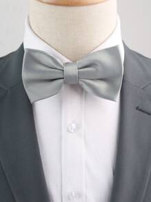1 pièce Nœud papillon polyvalent de couleur unie pour hommes, convenant pour un usage quotidien, des mariages, des fêtes et des activités professionnelles