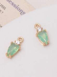 1pc/2pcs/4pcs Cute Macaron Color Heart Shaped Copper Alloy Zirconia Crystal Water Drop Pendant For DIY Jewelry Making, Bracelet, Earrings, Necklace Accessories