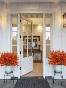 10/6PCS Artificial Autumn Baby's Breath Flower Bouquets. Modern-Style Artificial Flower Bundles Suitable For Autumn Home Decor, Fake Plants, Fall Decorations, Room Decor, Desk Decor, Bedroom Decor, Garden Decor, And Indoor Decoration Items.