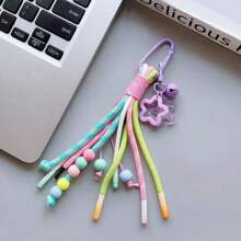 Multicolor Lanyard Colorful Mobile Phone String Creative Key Chain Pendant Decor Beads & Star Charms For Bags Backpacks Clothes & Accessories Backpack Decor