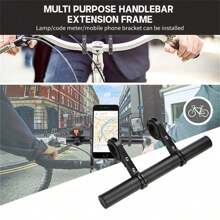 1pc Multi-Functional Bicycle Extension Rack, Dual Bar Aluminum Alloy Flashlight Speedometer Light Dock Holder Bicycle Accessories