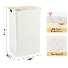 100L Pfandflaschen Sammelbehälter, Pfandflaschen Behälter Mit Deckel & 2 Abnehmbaren Tragetaschen, Flaschensammler Leergut Fasst 30 Leere Flaschen, Leergut Für Küche Und Lagerraum - Beige - Übersicht 4