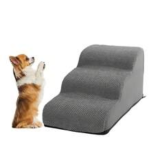1pc Pet Ladder For Small/Medium Dogs & Cats, Suitable For Bed/Sofa, Removable & Washable - Apricot - View 2
