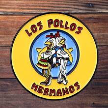 3-Inch Polyethylene Sticker, Breaking Bad Los Pollos Hermanos Metal Sign - Vintage Embossed Wall Decor For Kitchen, Bar, Man Cave | TV Show Fan Collectible Gift, Durable Waterproof, Easy To Stick, Waterproof And Oil-Proof, Clear Pattern, Reusable, Vibrant Colors, Fun Lifestyle Art, Suitable For Car Stickers, Laptop, Phone, Water Bottle, Books And More Colorful Sticker Decals.