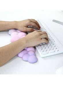 1pc Ombre Cloud Shape Silicone Keyboard Wrist Rest Support For Office Computer/Laptop