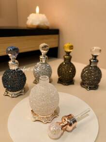 1pc 15ml Essential Oil Perfume Bottle, Reusable High-End Aromatherapy Bottle, Crystal Bottle, Small Capacity Fillable Aromatherapy Bottle, Holiday Travel Essential Oil Dispenser Bottle, Travel Size Aromatherapy Container, With Glass Dropper, Retro Dubai Style Bottle, Women's Gift, Valentine's Day Gift, Travel, Valentine's Day (No Perfume, Only Empty Bottle)