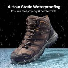 Waterproof Work Boots For Men Steel Toe Construction Boots - Brown - View 3