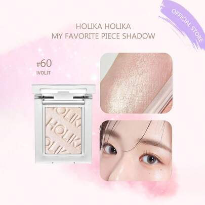 HOLIKA HOLIKA My Favorite Eyeshadow 60 IVOLIT, Lightweight Blendable, Fine Powder Texture, Long-Lasting Pigment, Pocket-Sized, Finger Application, Non-Cakey, Touchup Anytime, Travel Essential, De-Puffing, 5-Minute Quick Makeup, Korean Cosmetics, 1.8g/0.06oz