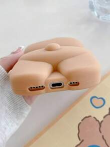3D Silikon süßer brauner Bär Handyhülle, geeignet für 16/15 Pro Max/ 14 Pro/13, stoßfeste Schutzhülle