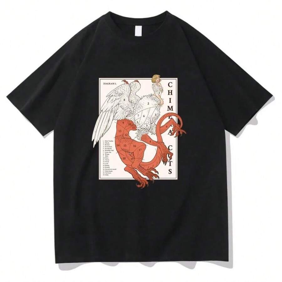 Delicious In Dungeon Falin Chimera Cuts Tshirt Fashion Women's Harajuku Marcille Chilchuck T-Shirt Unisex Vintage T - Black - View 1