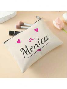 Customizable Cosmetic Bag, Durable Polyester Makeup Pouch With Secure Zipper Closure, Machine Washable Travel Toiletry Organizer For Women & Men, Perfect Gift Idea, Beauty Storage Solution, Playful Design, Smooth Texture Beauty & Personal Care Accessories Custom Logo Bag Personalized Cosmetic Bulk DIY Toiletry Bags For Business