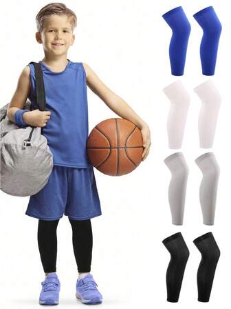 1 Paio di maniche per protezione solare estiva per bambini in seta di ghiaccio resistente ai raggi UV, coprileggings sottile e traspirante per bambini e bambine per uso all'aperto