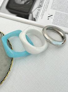 1 Piece Of Bohemian Style Fresh And Fashionable Geometric Asymmetrical Wide Resin Cuff Bracelet Gorgeous Light Luxury Daily Holiday Party Ladies Versatile Jewelry Bracelet Gift