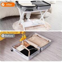 Heybly HLR010W1 Portaequipajes plegable con estante de almacenamiento soporte de equipaje resistente para habitación de huéspedes habitación de hotel soporta hasta 140 libras blanco HLR010W1