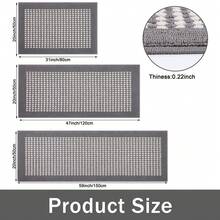 Kitchen Mat Sets 3 Piece Minimalist 3D Lattice Kitchen Floor Rugs With Non Slip Rubber Backing Machine Washable Farmhouse Runner Rugs For Laundry Hallway Doormat - 淺灰色 - 查看 2