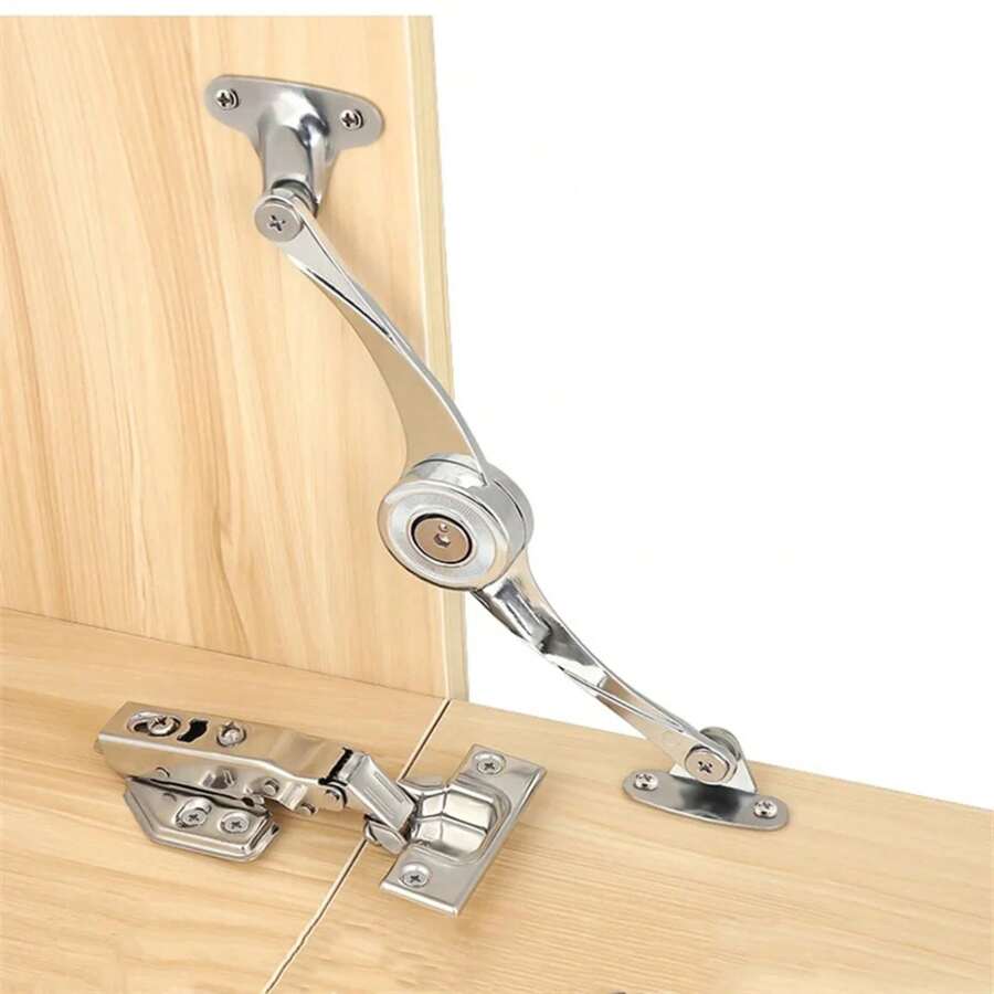 Bisagras hidráulicas de parada aleatoria para puertas de gabinetes de cocina, bisagra ajustable pulida, soporte de elevación para muebles - Un tipo - Ver 1