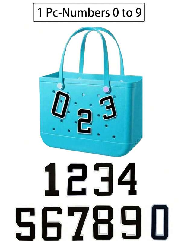 1 Pç Pingente Números para Acessórios de Bolsa de Praia Números 1-9 para Decoração de Bolsa de Praia de Borracha Preta, Pingente Decorativo para Acessórios de Bolsa, Acessórios de Bolsa de Praia, Bolsa de Praia de Borracha Feminina Bolsa de EVA, Bolsa Personalizada com Número 3D, Faça Você Mesmo Sua Bolsa
