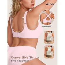 New  Wirels Bras For Women No Underwire Portive Mh Crossover Bra Seamls Push  Full Coverage Everyday Bralett - Pink 3X-Large - View 3
