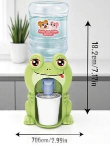Miniature Water Dispenser Mini Jug Water Dispenser Kit Animated Shapes Glass Included - Green - View 4