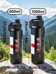 1pc 28oz Large Capacity Coffee Travel Mug, Portable Vacuum Insulated Tumbler, Stainless Steel Iced Tea Cup, Double Wall Bottle, Vacuum Flask With Carry Sleeve - Suitable For Milk, Coffee, Tea, Juice, Can Be Purchased Separately With Bottle Sleeve