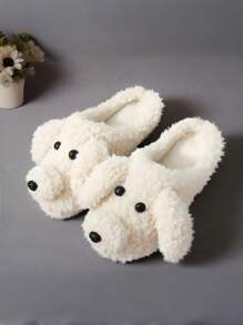 1 Pair Women's Thick Sole Plush House Slippers, Soft Cloud-Like Lining, Anti-Slip Rubber Sole, Warm Feet Experience For Autumn/Winter Indoor Wear