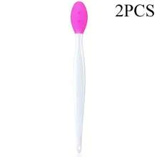 2 piezas Cepillo de limpieza facial de silicona 2 en 1, Exfoliante facial suave de doble cara, Sin formaldehído, Sin perfume, Para eliminar los puntos negros y el vello nasal, Limpieza suave