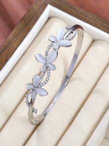 Luxurious Shinny Small Rhinestone Buterfly And Stone Rhinestone Dragonfly Girl Charming Bracelet For Gift Party