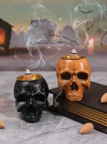 1pc Halloween Skull Design Backflow Incense Burner, Halloween Party Scene Decor Ornament Home Decor Halloween Decor Fall Decor Room Decor